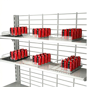 Wholesale Hanging Aluminium Roller Beverage Refrigerator <b>Shelf</b> Pusher System Supermarket Retail Drinks Organizer Fridge Hookei - Product Image 1