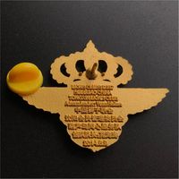 Badge Couronne Personnalisé en Émail 3D, Bouton Ailes en Alliage de Zinc Plaqué Or, Imprimé en Letterpress, Commémoratif, Art de Collection, Lot de Badges