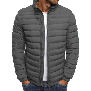 New Fashion High Quality Men's Regular Sleeve Turn-down Collar Canvas Waterproof Puffer Jacket <b>Bubble</b> <b>Coat</b> Winter Front - Product Image 1