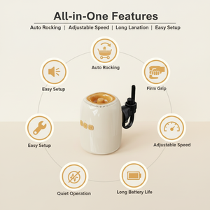 सफेद शोर के साथ स्वचालित बेबी प्राम रॉकर डिवाइस ब्लूटूथ संगीत हाथ मुक्त कंपन 45 मिनट ऑटो बंद - Product Image 4