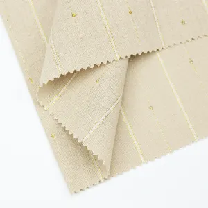 2024 nouveau design 80% polyester 20% lin filé or tissu pour vêtements