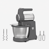 Batteur sur socle électrique classique, 5 vitesses, 300W, en acier inoxydable, mélangeur planétaire de cuisine avec bol mélangeur et accessoires
