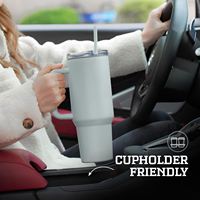 Gobelet isotherme 40oz 30oz avec poignée, en acier inoxydable à double paroi, pour sublimation, avec paille et couvercle, tasse à café