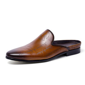 Business leather slippers for <b>men</b> - genuine cowhide with <b>headband</b>, small leather shoes for <b>men</b>, youthful half-trousers for <b>men</b> - Product Image 5