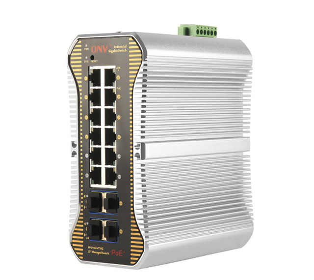IPS38168PFM layer 3 16 port 10G Managed Ring Industrial PoE Switch for cctv system