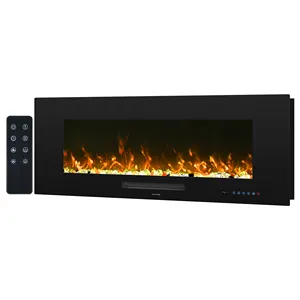 Dreamflame 42 Zoll moderner dekorativer elektrischer Kamin wandmontage mit Fernbedienung einstellbare Flammenhelligkeit im Inneren