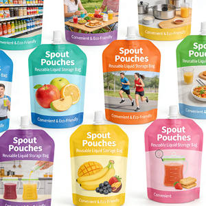 Pochettes à bec verseur personnalisées <span class=keywords><strong>de</strong></span> qualité alimentaire, anti-fuite, pour jus et boissons liquides aux fruits - Product Image 2