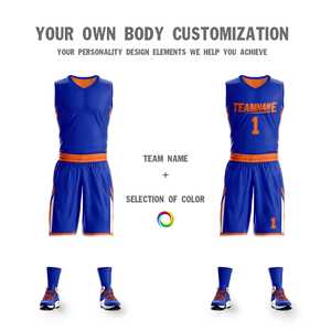 Conjunto Deportivo Personalizado de Baloncesto con Diseño de Doble Cara en Naranja Real - Product Image 5
