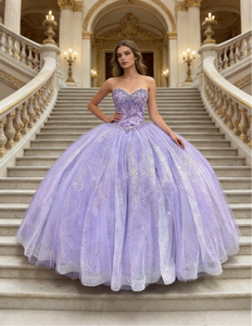 <span class=keywords><strong>Robe</strong></span> de Quinceañera Scintillante Lavande Rêveuse avec <span class=keywords><strong>Jupon</strong></span>, Col Cœur, Longueur Ras du Sol, Perles et Tulle, <span class=keywords><strong>Robe</strong></span> de Bal pour Soirées - Product Image 1