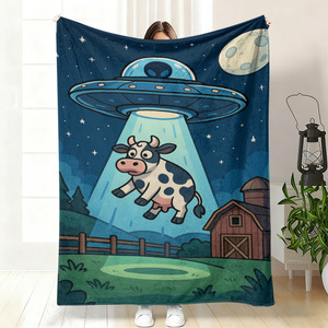 Manta de Franela con Diseño de Invasión Alienígena y OVNIs, Manta para Siesta, Lavable a Máquina, Resistente a la Decoloración, para Dormitorio o Sala de Estar - Product Image 6