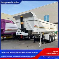 Semi-remorques à benne arrière pour usage en construction (lourde et légère) prêtes à l'exportation, avec benne basculante avant en U, pour le transport transfrontalier
