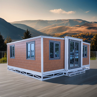 Chine luxe 40 pieds 2 chambres à coucher panneau sandwich structure en acier moderne modulaire préfabriqué expansion maison en conteneur avec salle de bain
