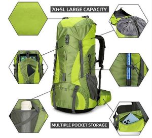 Muestra Gratuita de Mochila Impermeable Ligera para Senderismo y Camping con Cubierta para Lluvia, para Viajes al Aire Libre y Montañismo - Product Image 6