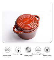 Usine de gros logo personnalisé 2 en 1 rond en fonte émaillée casserole pour four hollandais avec couvercles de casserole Sacue