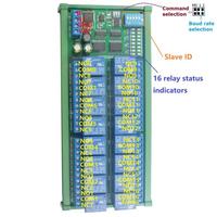 Carte d'extension PLC à commande à distance, protocole Modbus RTU, relais RS485 sur rail DIN 12V 16 canaux