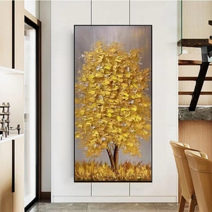 Peint à la main 100% <span class=keywords><strong>peinture</strong></span> à l'huile sur toile arbre abstrait <span class=keywords><strong>acrylique</strong></span> or photo décoration de la maison <span class=keywords><strong>couteau</strong></span> photo peintures à la main - Product Image 4