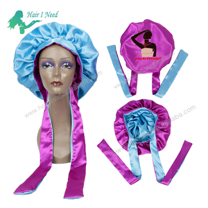 Logo personnalisé Bonnet en <span class=keywords><strong>satin</strong></span> Bonnet en soie pour dormir Bonnet pour cheveux pour soins capillaires en <span class=keywords><strong>satin</strong></span> tressé - Product Image 4