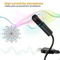 Micrófono de Condensador USB Portátil Mini, con Cable, de Plástico, para PC/Laptop, con Cancelación de Ruido, Diseño Ligero, Color Azul