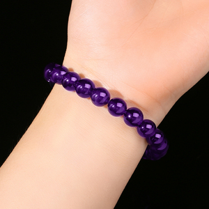Bracelet en perles d'améthyste naturelle de qualité supérieure 8A JD GEMS, quartz fantôme <span class=keywords><strong>violet</strong></span> rutilé naturel, fabriqué en Chine - Product Image 3