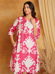 Nouvel ensemble haut et pantalon pour femme, style ethnique, imprimé floral, en matériaux recyclés, idéal pour les fêtes, saison automne, fournisseur indien - Product Image 2