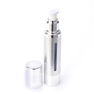 Gold Plated <b>Sandblasted</b> Vacuum Bottle Lotion Container Electroplated Aluminum For Skincare Female Use - Product Image 5