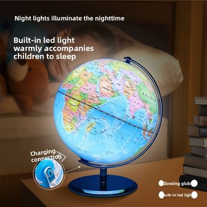Globe interactif intelligent 3D Shijieda édition enseignement, carte politique effaçable <span class=keywords><strong>HD</strong></span>, base métallique, impression haute définition - Product Image 3