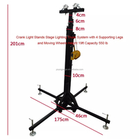 Support de levage pliable professionnel à manivelle, hauteur réglable, trépied robuste pour enceintes Line Array et éclairage de scène extérieur