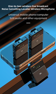 Neexxt sx9ic kép chuyên nghiệp kép Lavalier Micro không dây cho Youtube phỏng vấn vlog trình bày <span class=keywords><strong>Facebook</strong></span> sống - Product Image 2