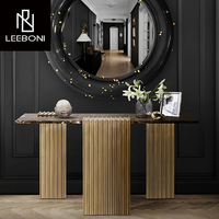 Table d'entrée en acier inoxydable de style moderne très vendue table console de salon en marbre noir