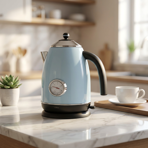 Hervidor Eléctrico Inoxidable Retro de 1.8L y 1500W Personalizado de Fábrica Ousheng con Indicador de Temperatura y Cable Giratorio de 360 Grados - Product Image 2