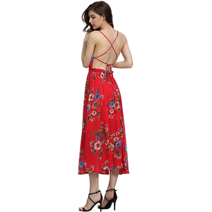 Verano nuevo resort cinturón sin respaldo chiffon vestido boho vestido <span class=keywords><strong>mia</strong></span>, Vestido de playa, - Product Image 6