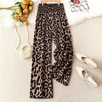 Pantalon large à imprimé léopard pour femmes occidentales 2026, pantalon à jambes larges, pantalon pour femmes à taille élastique, imprimé guépard