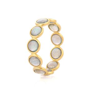 Meilleure vente 18K solide or jaune bague d'éternité pierre précieuse Labradorite naturelle bijoux de mode pour mariage et fête - Product Image 4