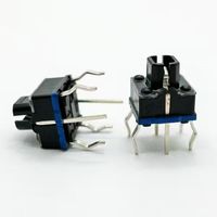 Interrupteur Tactile LED Lumineux en Laiton 6x6mm, Bouton Poussoir Momentané 1NO 4 Broches 24V 0.03A, Capuchon Carré Blanc pour Panneau de Commande PCB