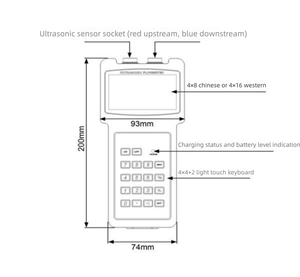 4-20mA Micro lỏng đo áp lực cầm tay kẹp trên cầm tay Pin hoạt động siêu âm Flow Meter - Product Image 3