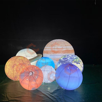 Planètes gonflables lumineuses à LED, ballon Terre, système solaire suspendu, neuf boules de planètes pour la décoration