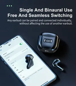 2024 diskon besar amazon SmartTouch Noise reduction Portabel earphone olahraga head phone tahan air IPX6 TWS earphone gigi biru nirkabel