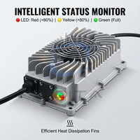 Chargeur de batterie intelligent professionnel pour scooter industriel, portable, automatique, étanche, en aluminium, haute efficacité, 600W 24V 15A