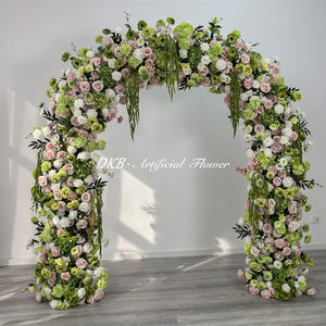 Arco Floral Circular Verde con Rosas para Entrada, Soporte para Arreglos Florales de Boda, Fondo de Arco Floral para Boda - Product Image 4