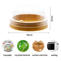 Boîte d'emballage transparente en plastique pour gâteaux de lune, avec couvercle, couleur et forme personnalisables, OEM/ODM disponible, RPET de qualité alimentaire supérieure