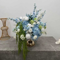 Boule de fleurs artificielles LUYI, 50 cm, 60 cm, bleu-vert mélangé, pour centre de table de mariage ou d'autel, vente chaude