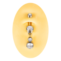Anneau de nombril romantique en titane G23 avec zircon incrusté, bijou de corps tendance pour mariage, idéal comme cadeau