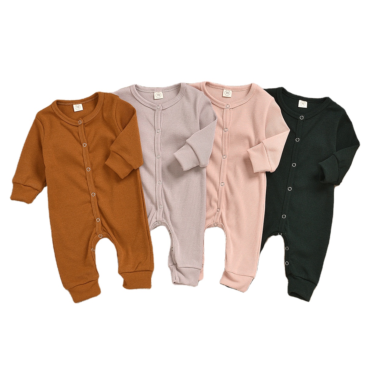 куртка унисекс с длинным рукавом детская одежда для младенцев в рубчик Детские ползунки сплошной цвет Новорожденный ребенок