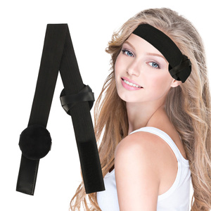 Outil d'extension de cheveux Logo personnalisé Bande de perruque avec couvre-oreilles Bandes de tête à bord tressé réglable à la mode Bande de perruque de protection - Product Image 1