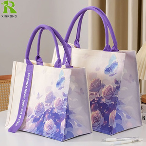 Printed Custom Large Capacity Female Fashion Shoulder Commuting <strong>Work</strong> New Eco-Friendly Canvas Shopping <strong>Bag</strong> - Product Image 4