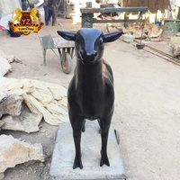 Statue de sculptures de moutons en bronze coulée moderne d'intérieur et d'extérieur décorative grandeur nature personnalisée vive à vendre