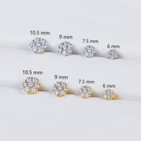 Anting Moissanite Sarang Lebah 0.5-1.5CT Grosir AS Perak Sterling 925 Wanita GRA VVS Rumbai Bunga Aretes Moissanita Pria