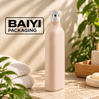Bouteille de gel douche en plastique PE de 600 ml avec pompe lisse, filetage 32, couleur, épaisseur et capacité personnalisables pour les soins personnels