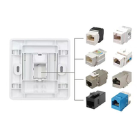Placa de Red RJ45 de 4 Puertos Tipo 86, Placa de Pared de PC ABS con Impresión de Logotipo, Placa de Red de 4 Puertos Tipo 86
