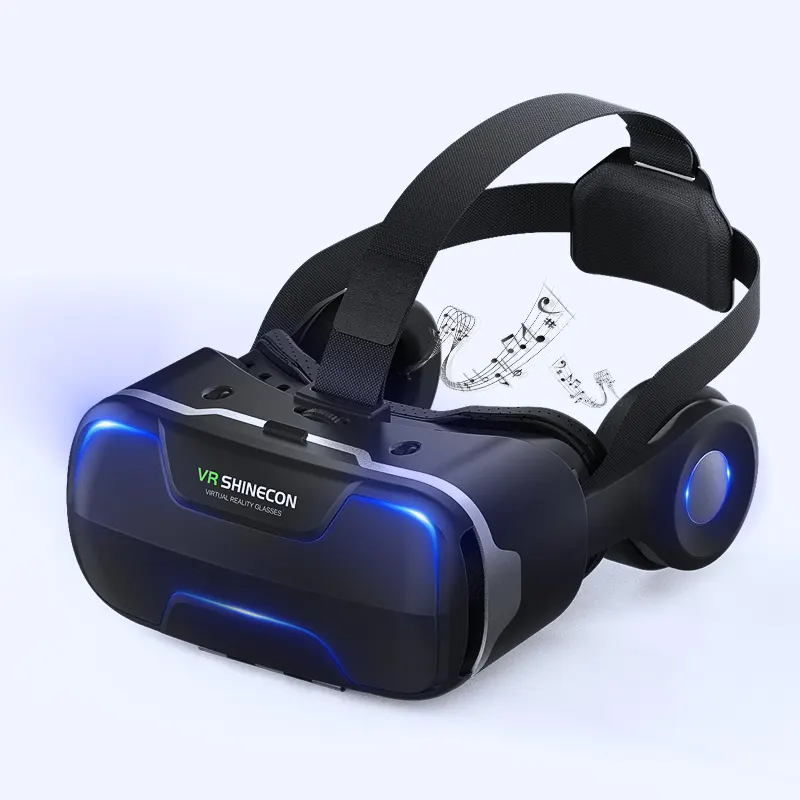 VR SHINECON הטוב ביותר מתנה מציאות מדומה מצלמה 3D VR מכונת נייד VR משקפיים עם סטריאו Hifi אוזניות